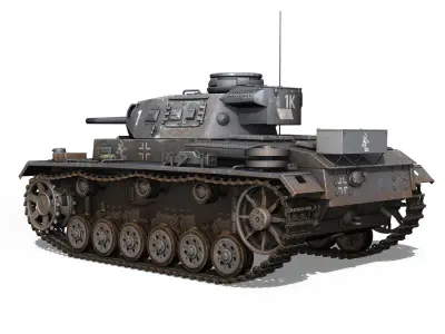 PzKpfw III - Panzer 3 - Ausf J - 1K 3D model