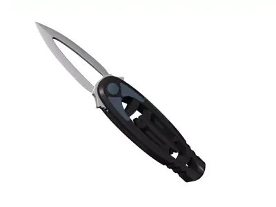 Outdoor military self-defense folding knife 3D model 3D model