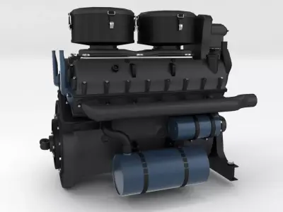 Maybach HL230 Engine Panzer Tiger Unit 3D model