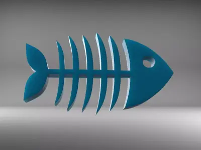 Fish Skelton Pendant Free 3D print model