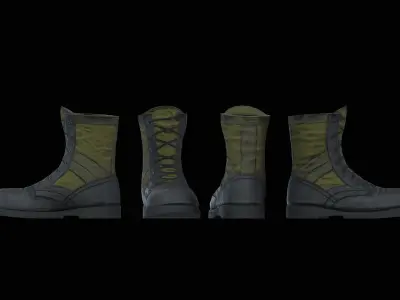 M-1966 US Military Jungle Boots Low-poly 3D model