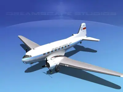 Douglas DC-3 Polish LOT 3D model