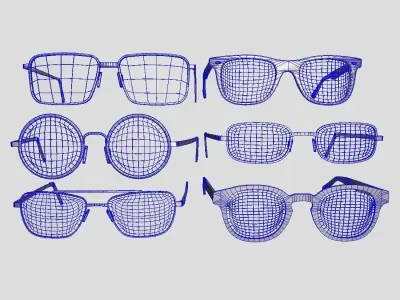 Glasses Pack Low-poly 3D model