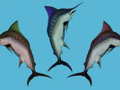 SWORD FISH RIGGED ANIMATED 7 Low-poly 3D model