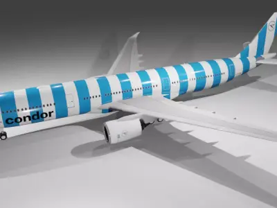Condor Airbus a330-900neo model with cockpit  Low-poly 3D model