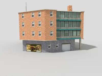 City Office Building Low-poly 3D model