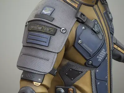 Sci-Fi Jacket P04 Low-poly 3D model