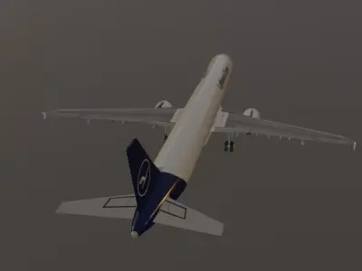 Lufthansa Cargo airbus a321-211 p2f low poly Low-poly 3D model