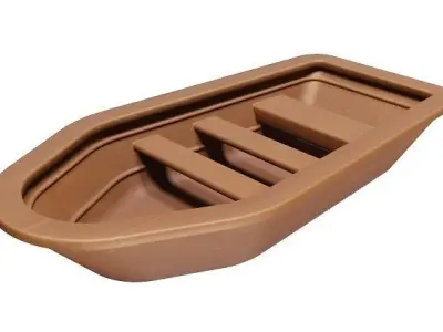 Classic Wooden Fishing Boat Low-poly 3D model