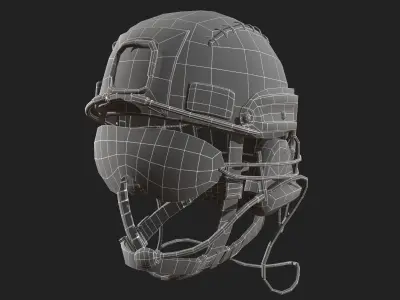 Military helmet soldier scifi  Low-poly 3D model