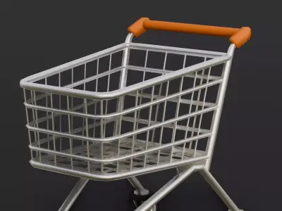Steel Cart 3D Model Low-poly 3D model