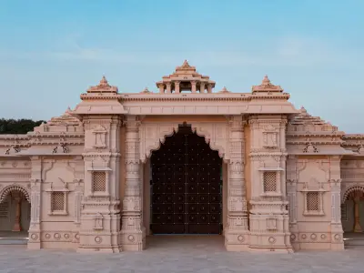 Temple Gate and Courtyard Low-poly 3D model