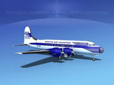 Douglas DC-4 Destin Air 3D model