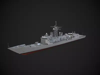 Oliver Hazar Perry  Frigate Low-poly 3D model