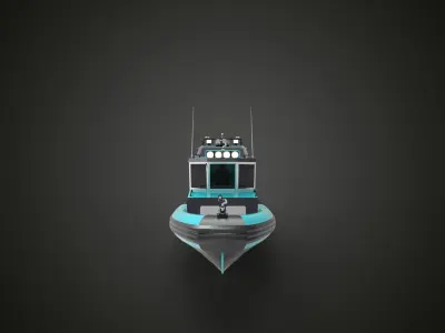 Fast Patrol boat blue 3D model
