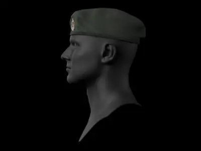 Australian Army RAR Beret Game Ready Low Poly Low-poly 3D model