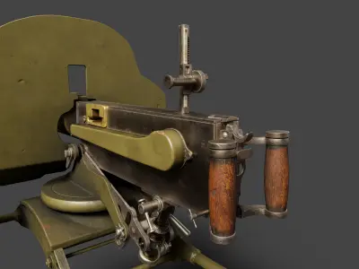 Maxim M1910 - Historic Heavy Machine Gun Low-poly 3D model