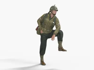 World War II US Uniform Soldier Low-poly 3D model