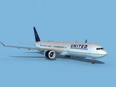 Boeing 767-400 United Airlines 3 3D model