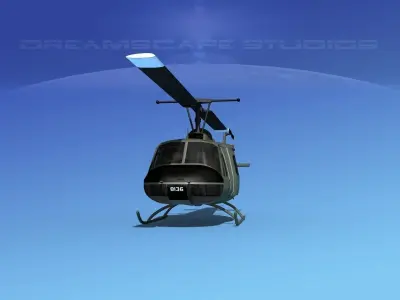 Bell UH-1B Iroquois V10 US Navy 3D model