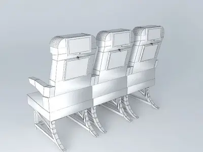 Economy Class Airplane Seats Free 3D model