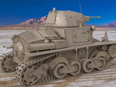 Tank L6 40 Ansaldo Fiat Italian Clay Vray 3D model