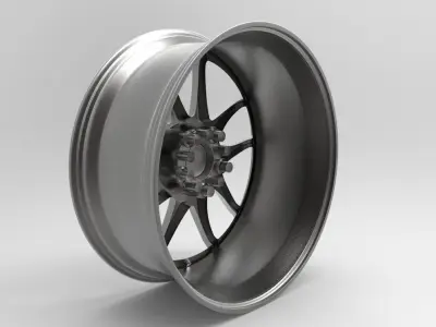 Sports Car Wheel Rim -TENZO DC5- Low-poly 3D model