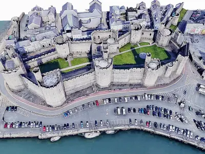 Caernarfon Castle Low-poly 3D model