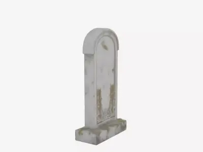 Realistic 3D Foam Tombstone Model with Floral Cracks 3D model