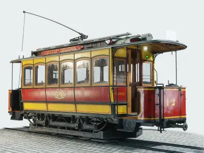 Herbrand VN 125 Historic Tram Modular Low-poly 3D model
