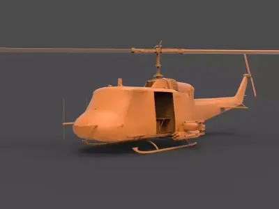 Bell UH-1 3D print model