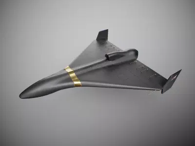 Iranian military Kamikaze drone Shahed-238 with jet engine  Low-poly 3D model