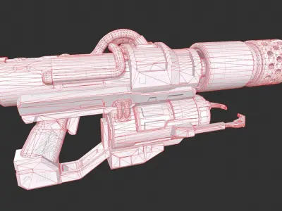 Sci-fi Flamethrower Low-poly 3D model