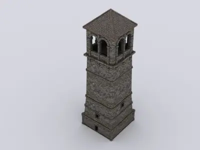 lighthouse stone tower Low-poly 3D model