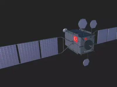 Turksat Satelite Low-poly 3D model