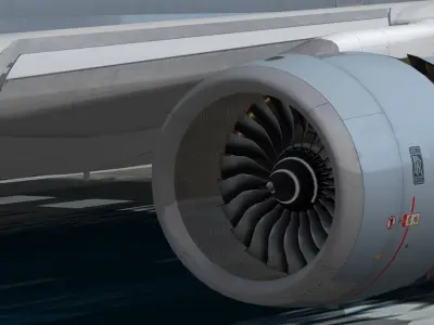 Airbus A350-1000 Cathay Pacific Livery Low-poly 3D model