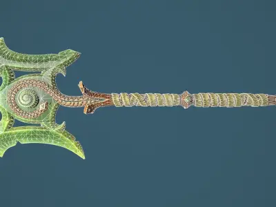 Snake poleaxe Low-poly 3D model