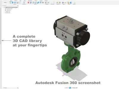 DIN-EN Butterfly Valves - Lug Type - Green 3D model