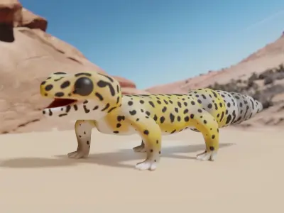 Stylized Leopard Gecko Low-poly 3D model