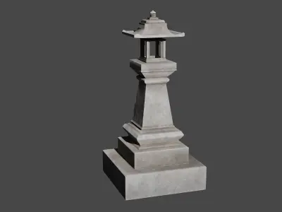 Stone Lantern Free low-poly 3D model