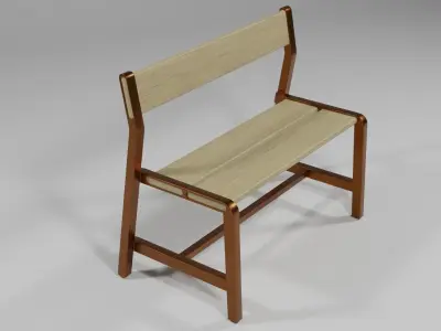 Ikea bench in pearl ash and bronze Free low-poly 3D model