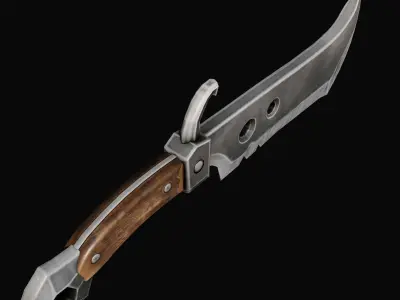 Stylized Knife Low-poly 3D model 4