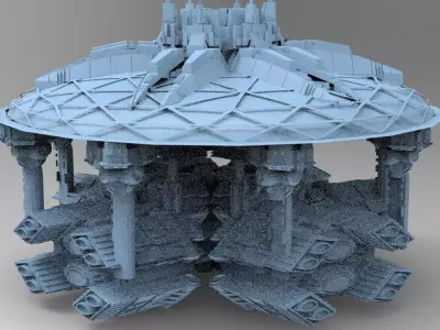 Occult Elven Sci fi Grand Dome 1 Kit bash 3D model