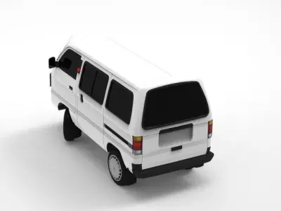 Low Poly Suzuki Super Carry Minivan Low-poly 3D model