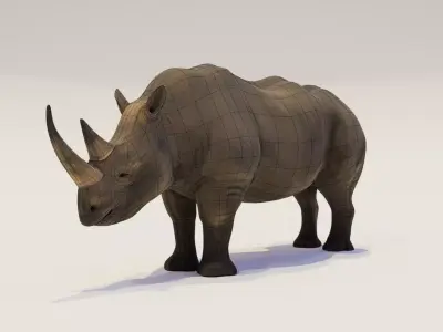 Rhinoceros Low-poly 3D model Low-poly 3D model