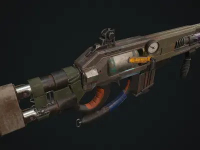 Plasma shotgun Low-poly 3D model