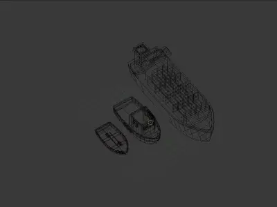 low poly ships pack Low-poly 3D model