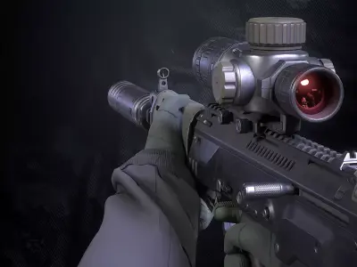 AL-X Assault Rifle Low-poly 3D model