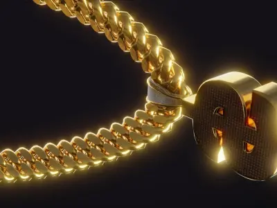 Cash Symbol Diamond Chain Low-poly 3D model