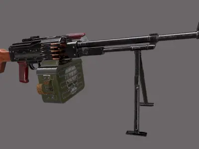 PKM Machine Gun Low-poly 3D model